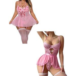 3884 Sexy Lingerie For Curvy Classic Plus Size Lace Lingerie Dress